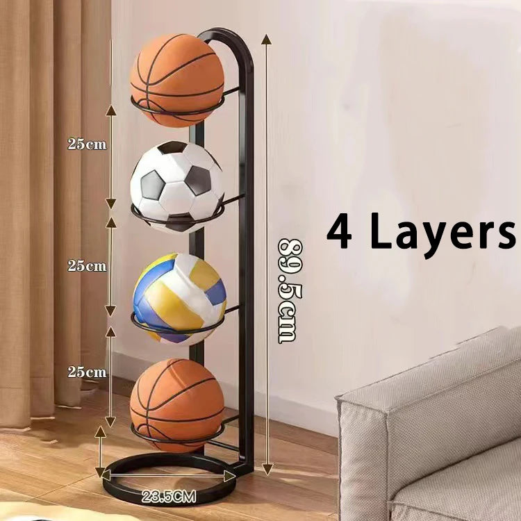 2/3/4/5Layers Basketball Storage Rack Indoor Children Balls Placed Rack Football Volleyball Basketball Holder Balls Metal Stand by Smarsty