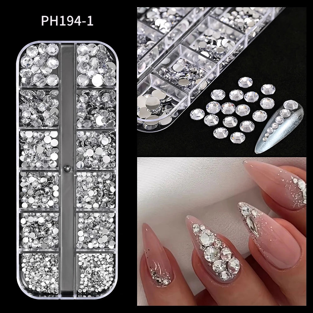 Mixed Nail Rhinestones with Shiny Clear Colors for Stunning Nail Art - Smarsty