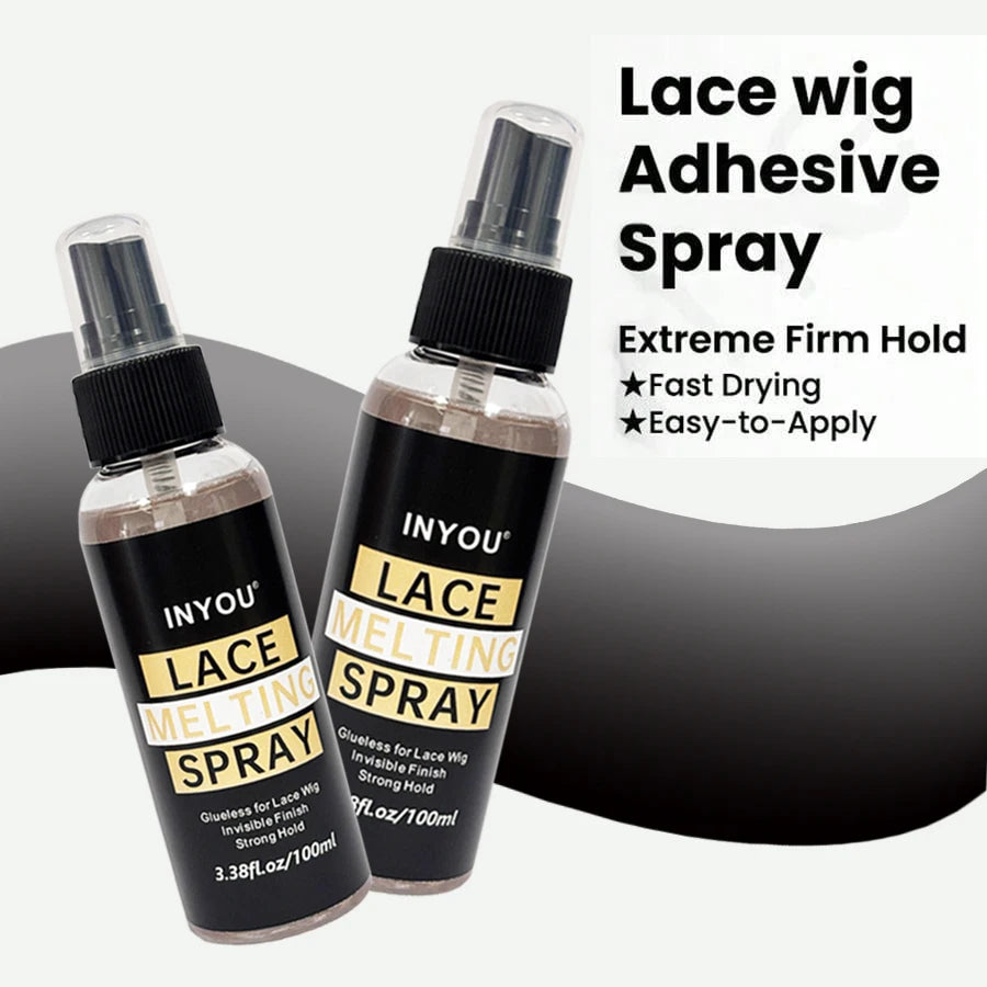 100ML Lace Wig Melting And Holding Spray Strong Natural Finish Wig Adhesive Glue for Lace Front Melt Super Hold Hair Spray - Smarsty