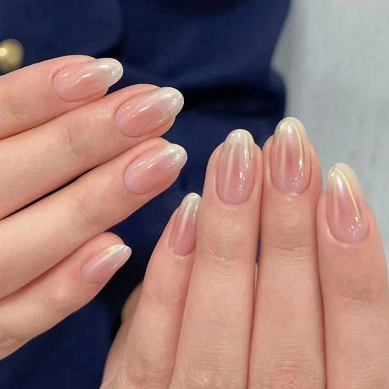 Water Drop Gradient Blush Press On Nails Set - Smarsty