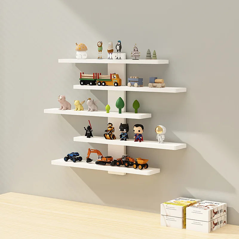 5-Tier Adjustable Wall-Mounted Display Shelf for Action Figures, Small Building Blocks & Collectibles - Modern Home Decor Storag by Smarsty