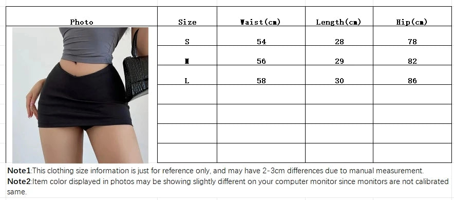 Low V Waist Fashionable Elastic Slim Solid Color Casual A-Line Skirt For Women - Smarsty