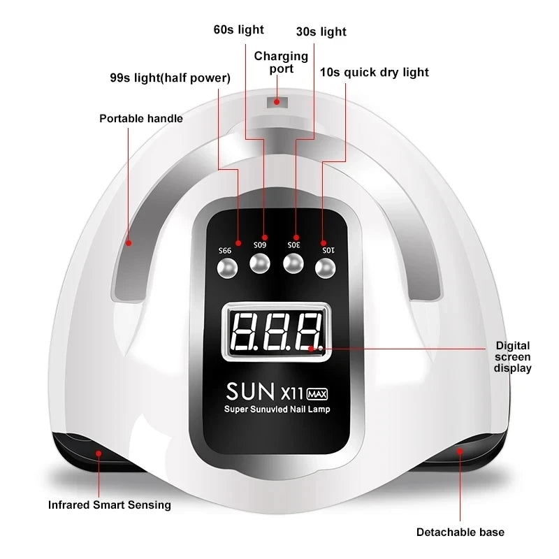Professional Nail Dryer Lamp with Infrared Sensor - Smarsty