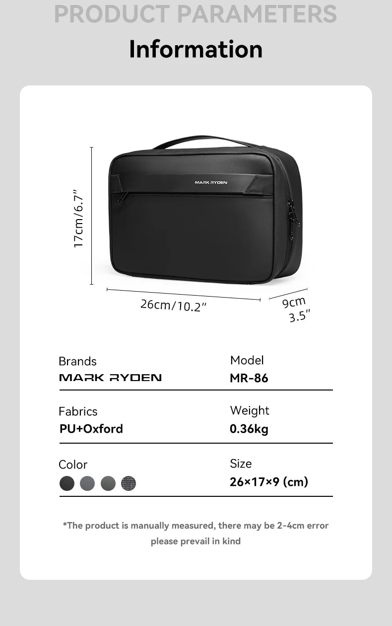 Mens Travel Toiletry Bag Waterproof With Dry Wet Separation - Smarsty