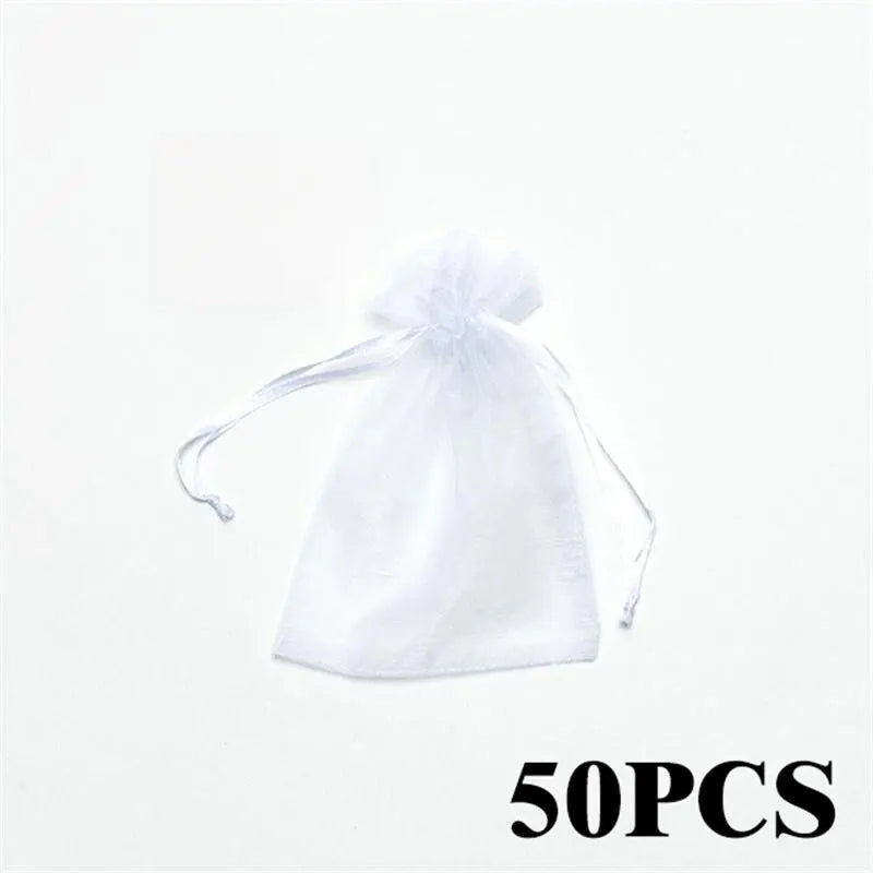 50pcs Multicolor Organza Bags for Jewelry Packaging - Smarsty