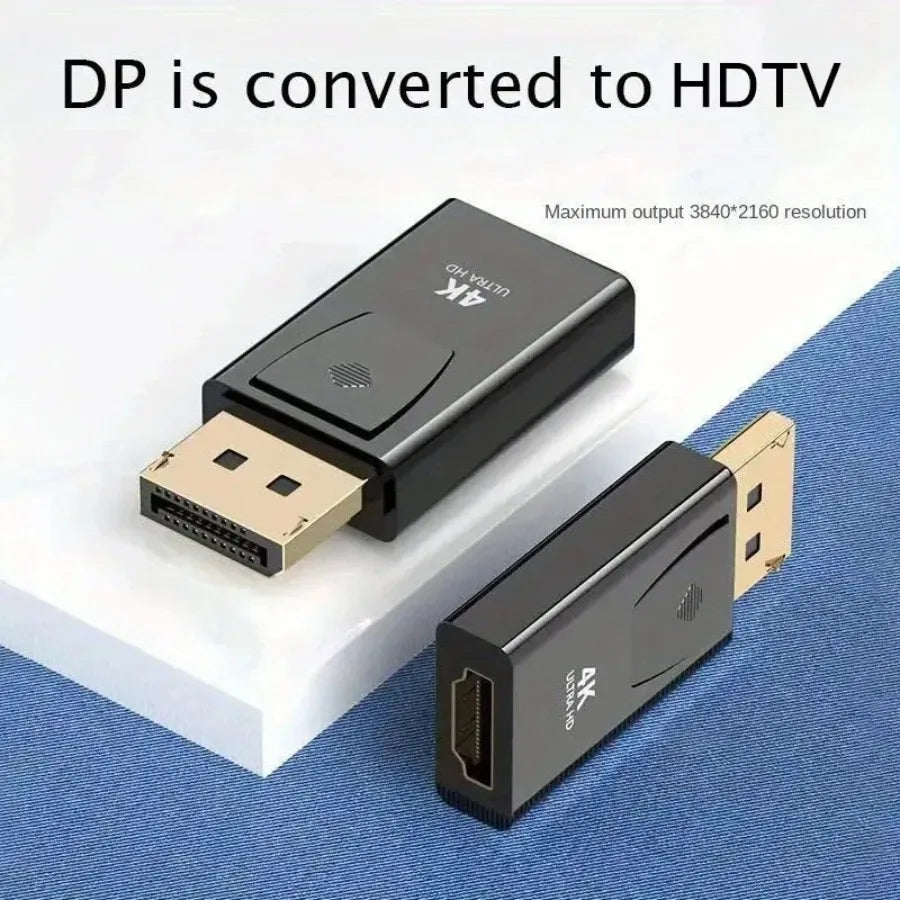 4K DP DisplayPort to HDMI-compatible Adapter Converter Display Port DP to HDMI-compatible HDTV Adapter Video Audio Laptop PC - Smarsty