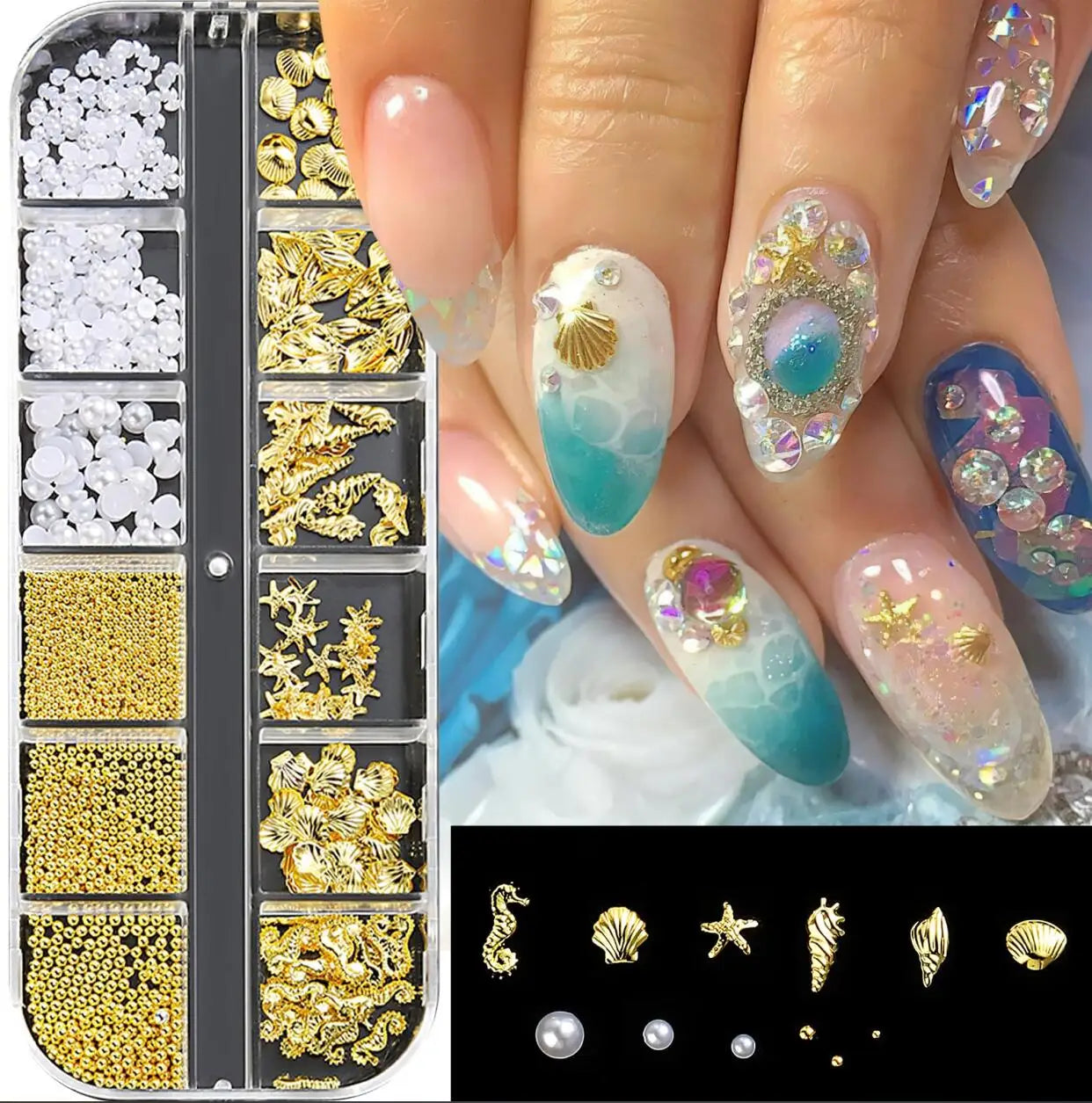 3D Sea Theme Nail Art Charms for Summer DIY - Smarsty