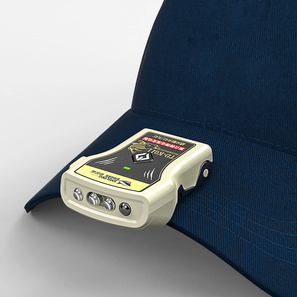 LED Camping Headlamp 200mAh Super Bright Hat Clip Light IPX4 Waterproof Mini Caps Light Headlamp Power Display for Night Fishing