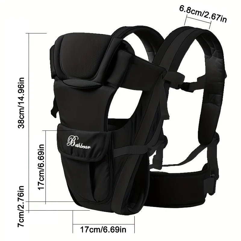Baby Sling Carrier, 4-in-1 Ergonomic Baby Backpack Carrier, Easily Adjustable Baby Carrier Newborn to Toddler by Smarsty