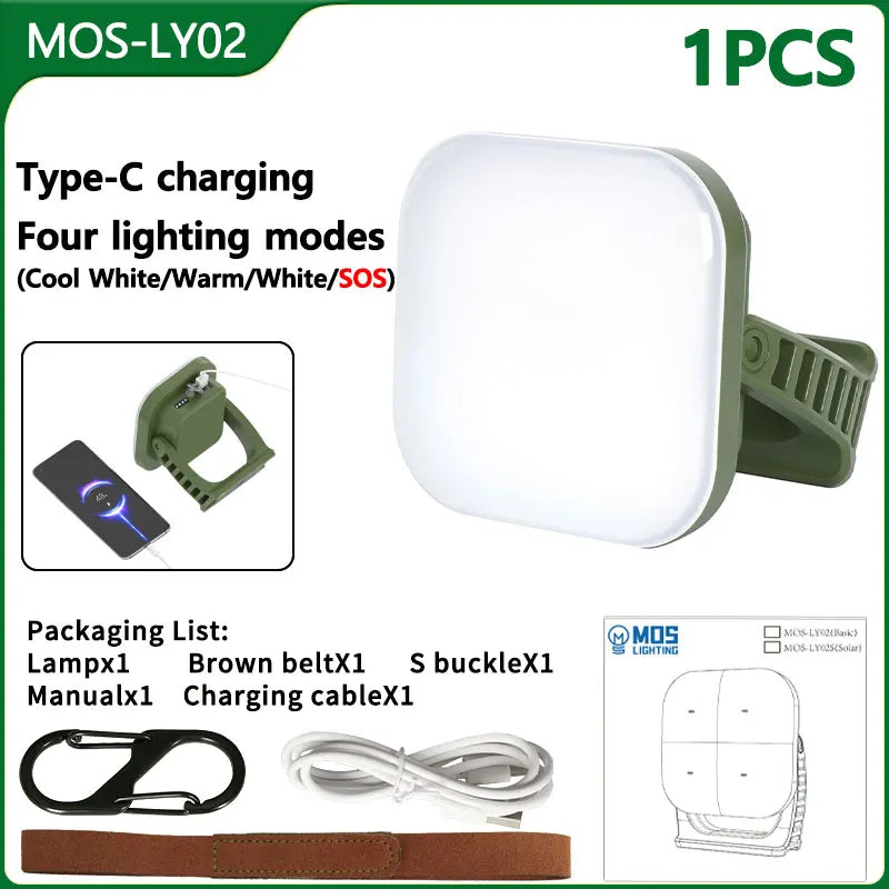 MOSLIGHTING Solar Chargin Tent Strong Light with Magnet Zoom Portable Torch Camping lantern Work Maintenance Lighting 80W LED