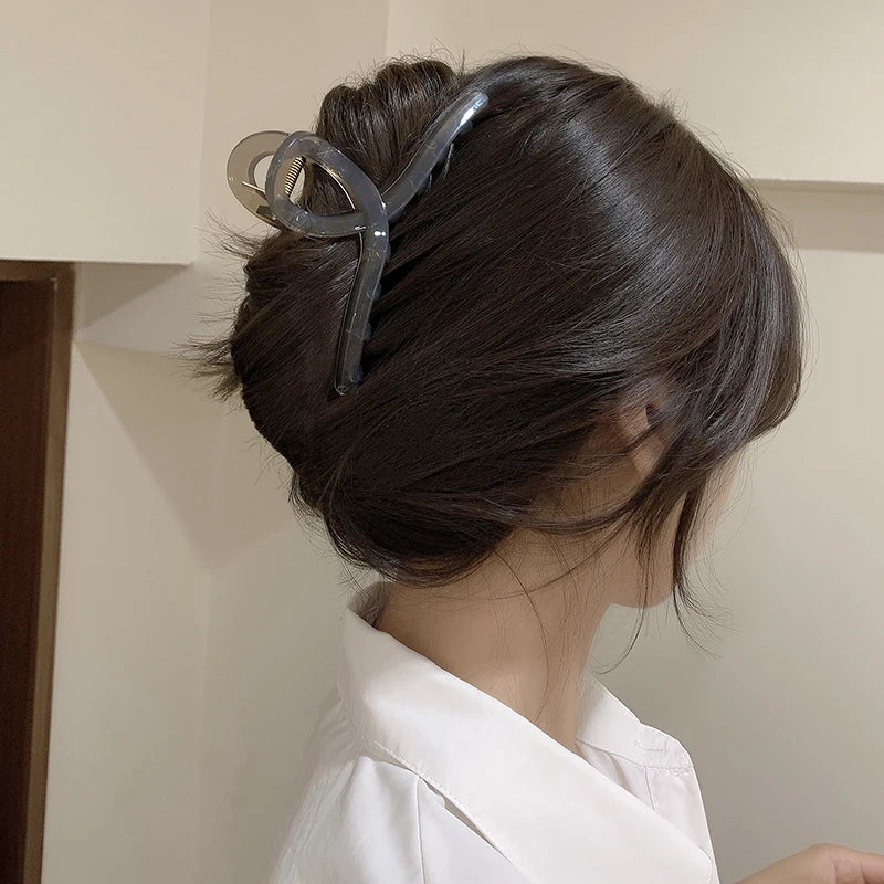 Large Jelly Hair Claw Shark Clip Strong Hold Morandi - Smarsty