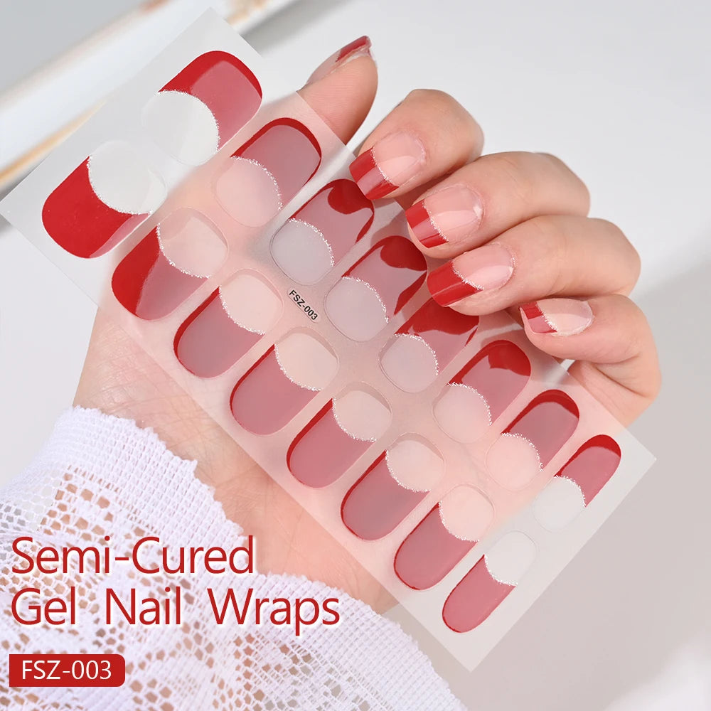 Long-Lasting Semi-Cured Gel Nail Stickers for Easy Application - Smarsty