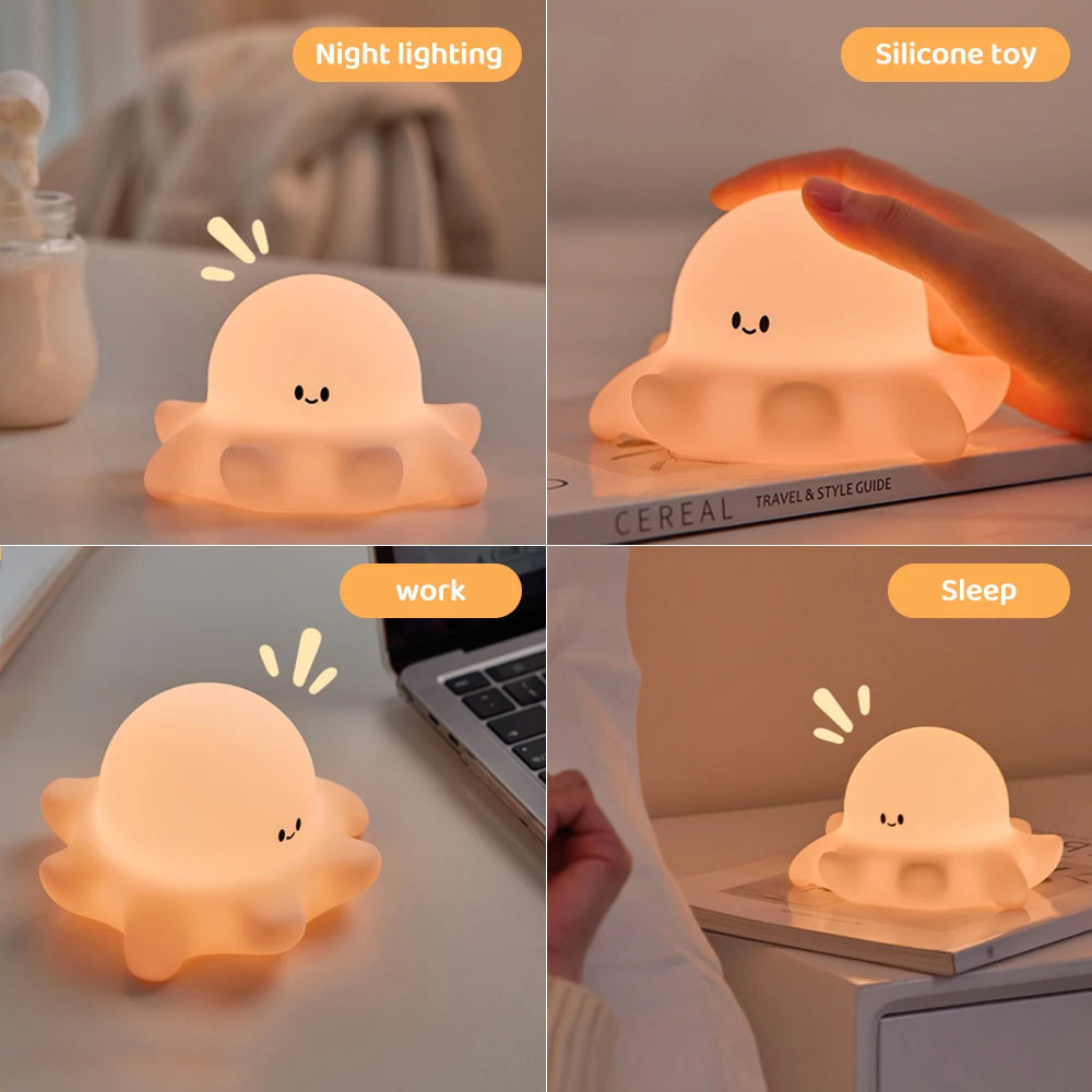 Cute Penguin Night Light Rechargeable Silicone Lamp for Kids - Smarsty