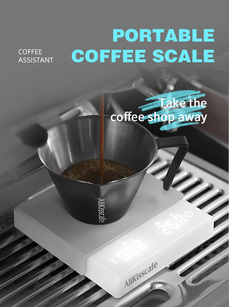 AliKisscafe Coffee Scale Digital Weight Electronic Kitchen Measuring Scales 0.1g High Precision Espresso Accessory Barista Tool by Smarsty