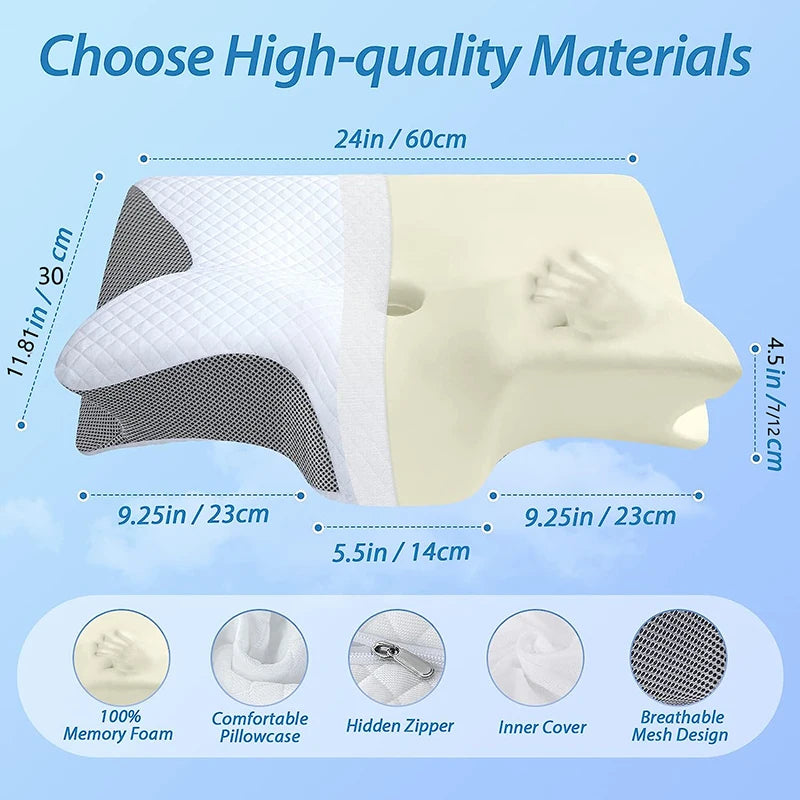 Memory Foam Cervical Pillow for Neck Pain Relief - Smarsty