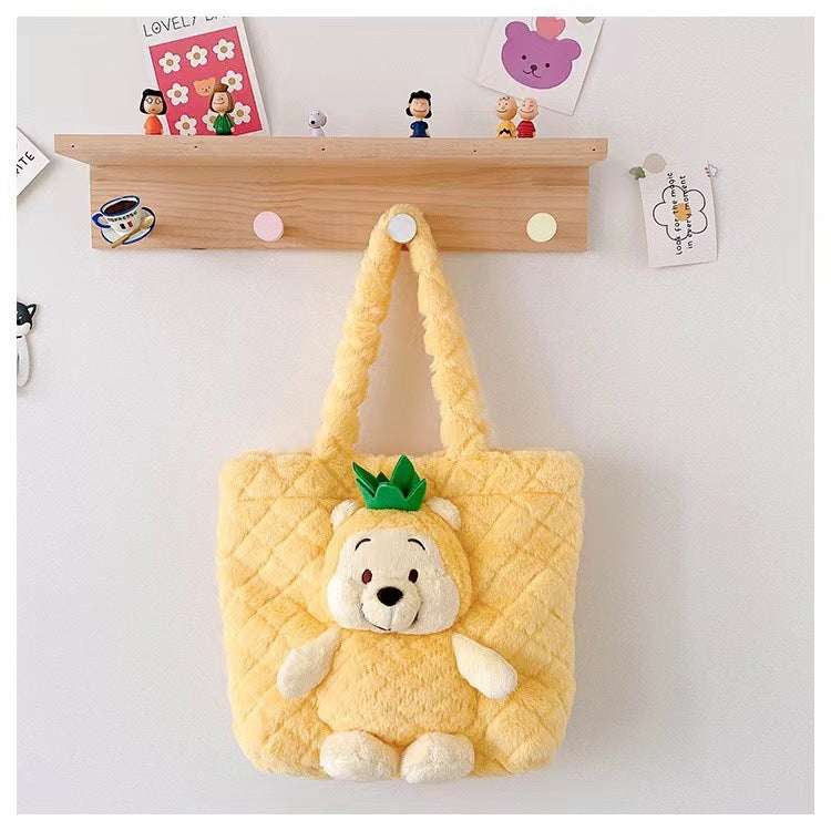 Disney Stitch Plush Shoulder Bag Cute Strawberry Bear - Smarsty