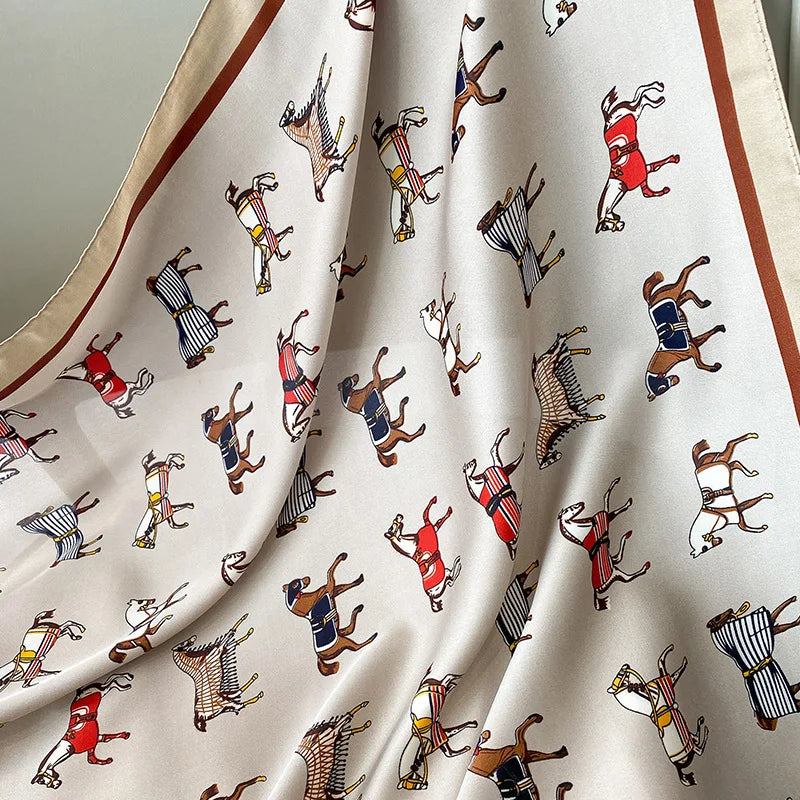 Luxury Silk Horse Print Scarf for Women - Smarsty