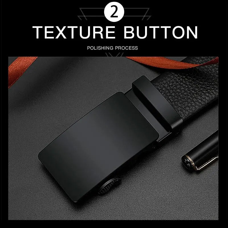 Business Men Leather Belt Automatic Buckle Durable - Smarsty