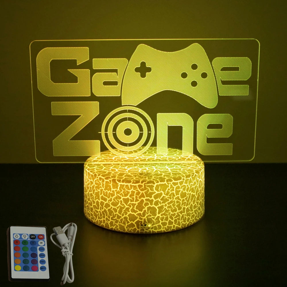 Neon Gamer 3D LED Night Light for Gaming Room - Smarsty