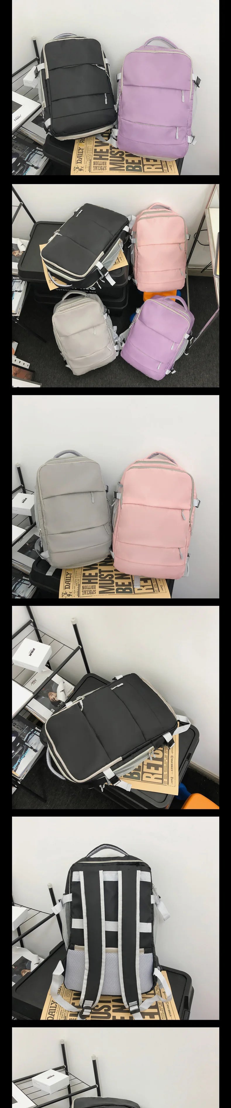 Casual Travel Backpack Women Large Capacity Waterproof Anti-Theft Casual Backpack Bag with Luggage Strap Laptop Backpack Women - Smarsty
