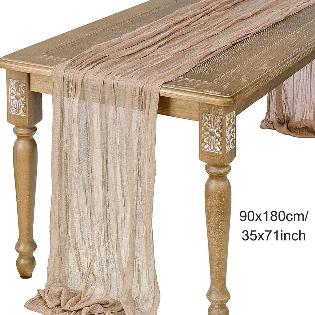 Sage Semi-Sheer Gauze Table Runner for Elegant Dining - Smarsty