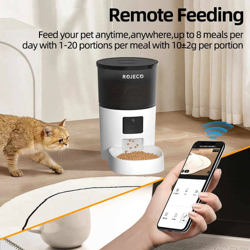 ROJECO 3L Automatic Pet Feeder With Remote Control - Smarsty