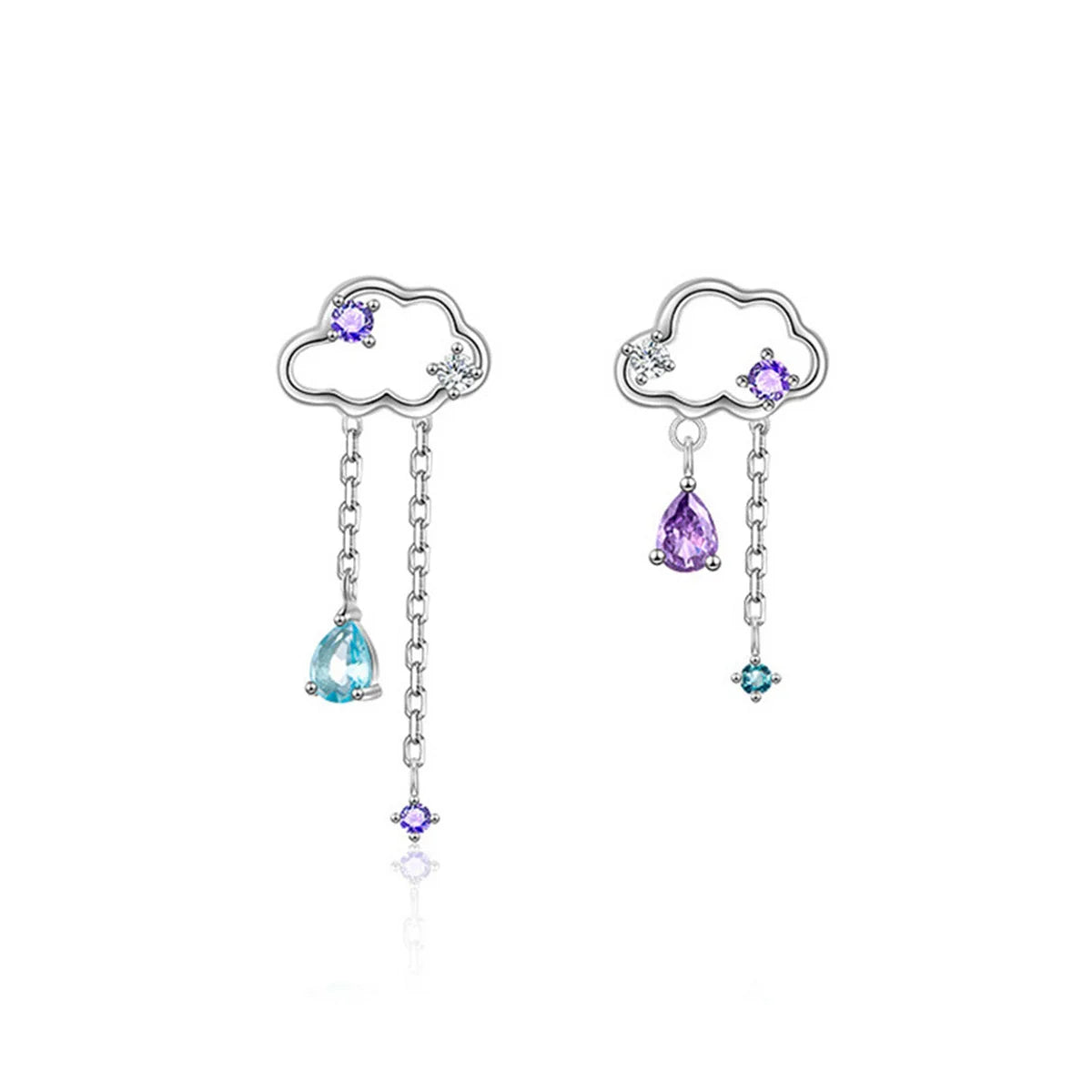 Korean Moon Butterfly Crystal Drop Earrings for Party Women - Smarsty