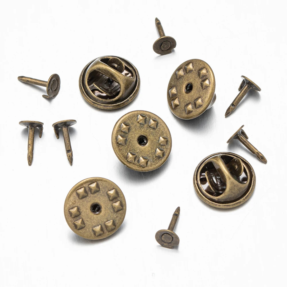 100Pc Metal Locking Pin Backs Secure Brooch Bases Pack - Smarsty