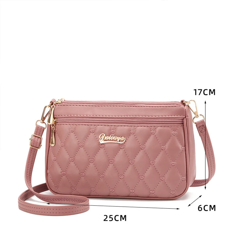 Embroidered Leather Messenger Bag for Women With Fur Accent - Smarsty