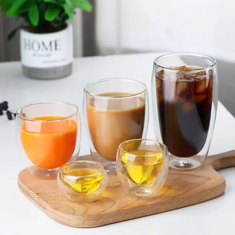 Heat Resistant Double Wall Glass Cup for Coffee and Beer - Smarsty