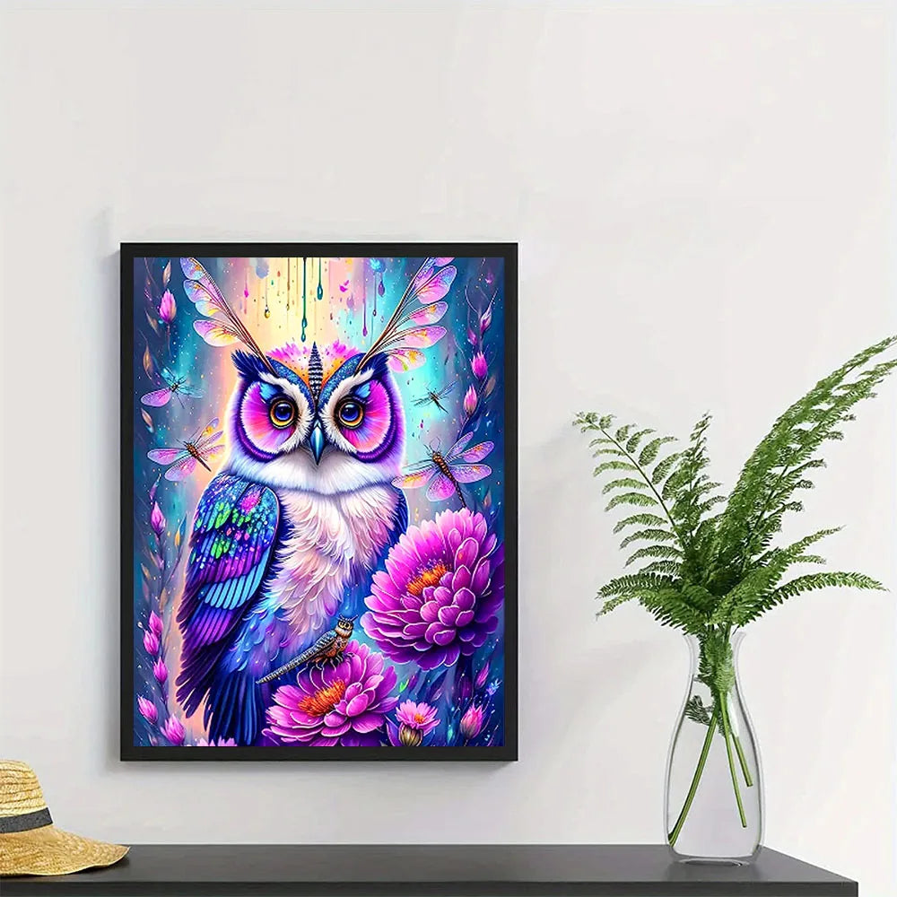 DIY 5D Diamond Painting Pink Owl Craft Set - Smarsty