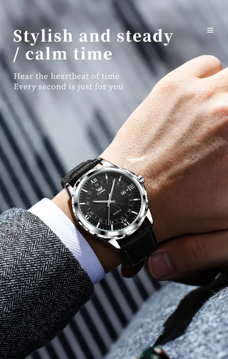 OPK Steel Belt Dual Calendar Men's Quartz Watch - Smarsty