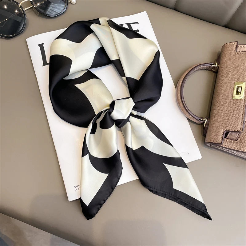 Luxury Silk Square Scarf Soft Satin Neck Hair Tie - Smarsty