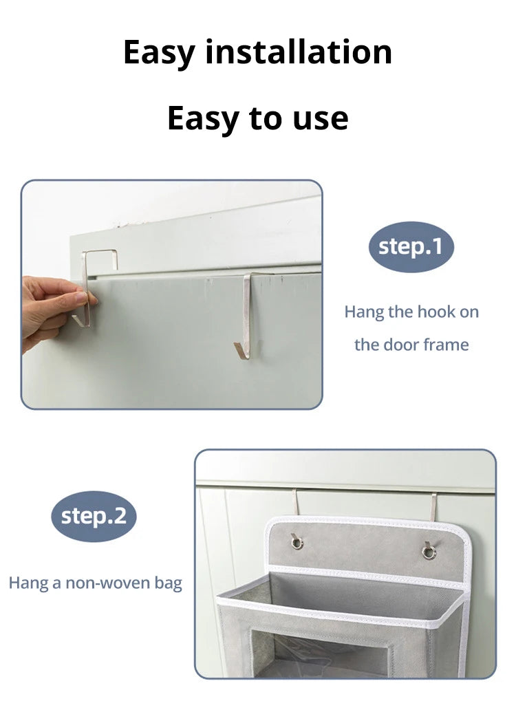 1pc Four-layer Storage Bag Door Hanging Fabric Organizer Bag For Sundries Items Underwear Socks