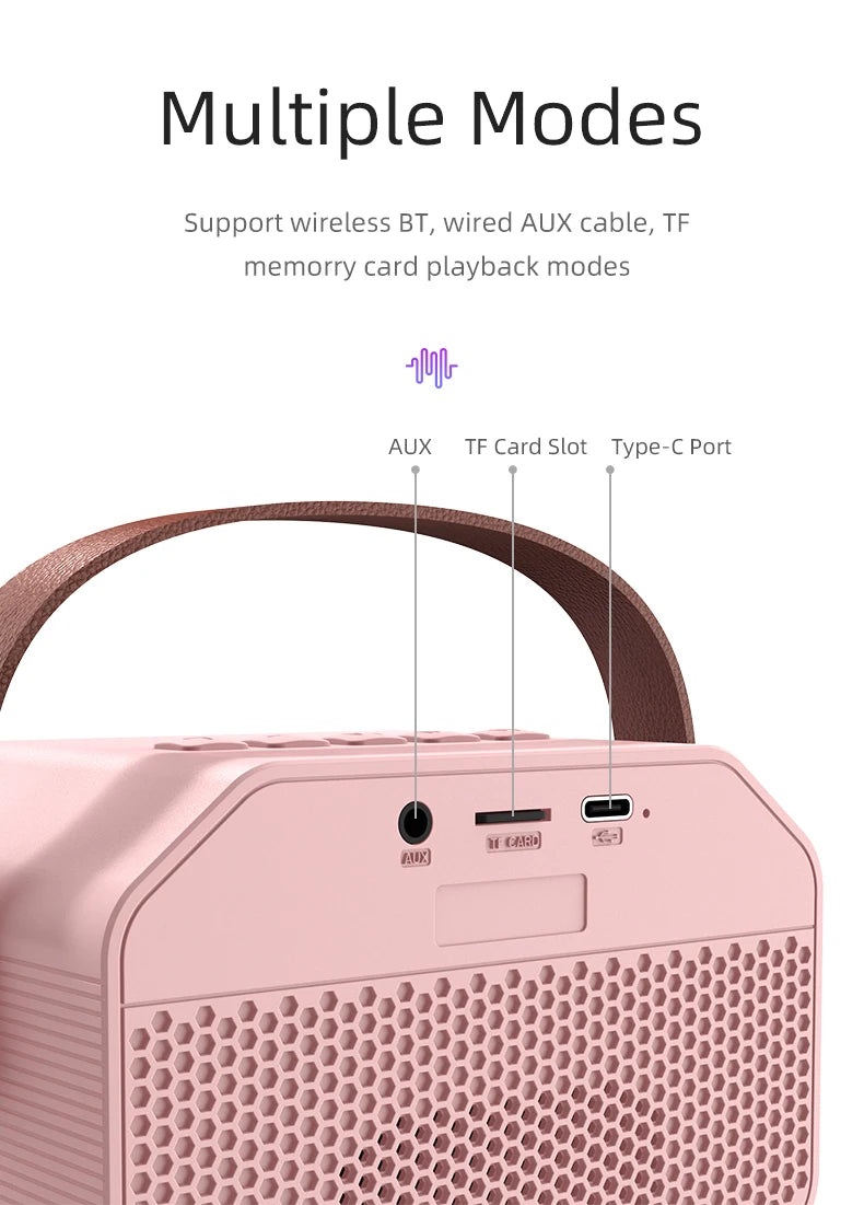 Mini Karaoke Machine for Kids Portable Karaoke Machine Bluetooth Wireless Microphones LDE Light Toys Gifts for Girls Boys - Smarsty