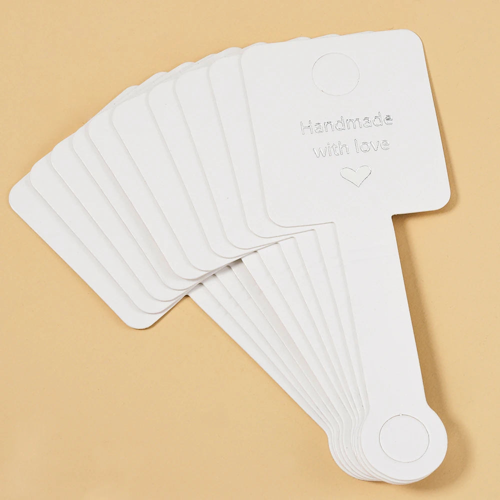 50pcs Self Adhesive Kraft Paper Jewelry Tags for Retail Display - Smarsty