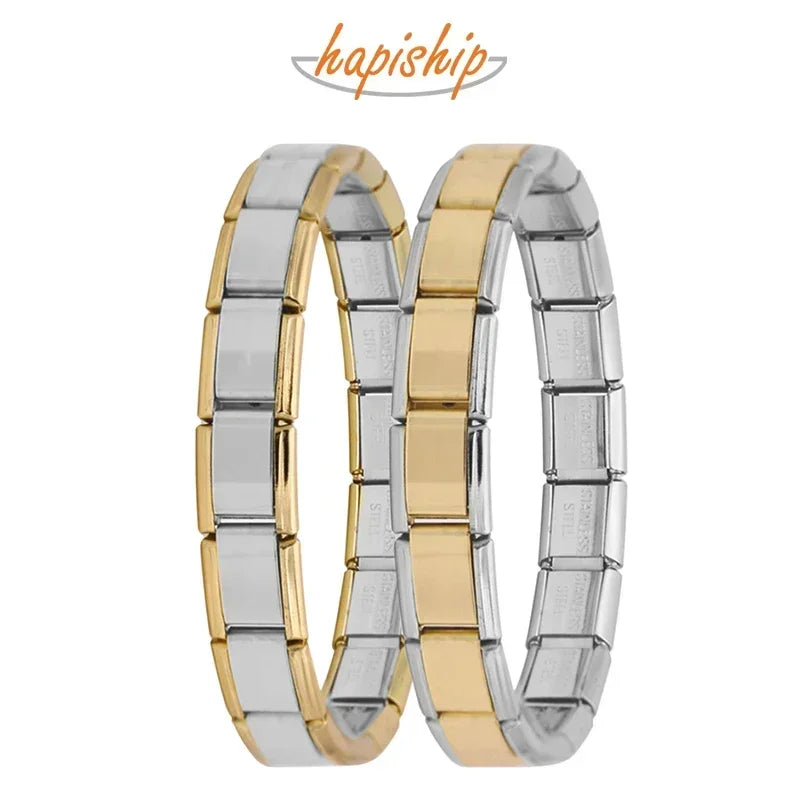 Hapiship Italian Stainless Steel Elastic Charm Bracelet - Smarsty