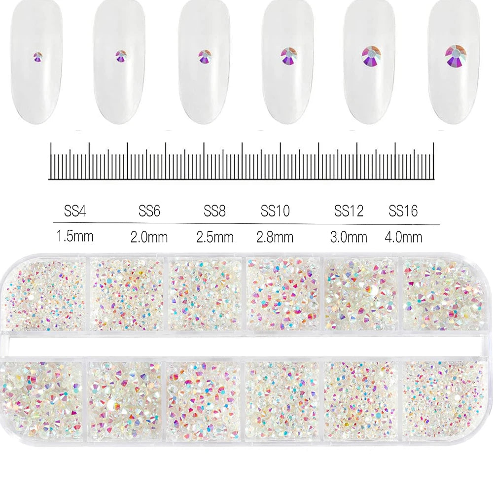 Mixed Nail Rhinestones with Shiny Clear Colors for Stunning Nail Art - Smarsty