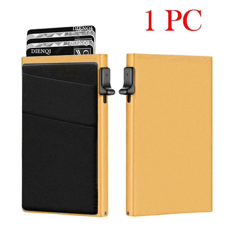 Anti-theft Cards Protectors Card Holder Minimalist Smart Wallet RFID Protection Aluminum Metal Box Cardholder Case Porte Carte - Smarsty