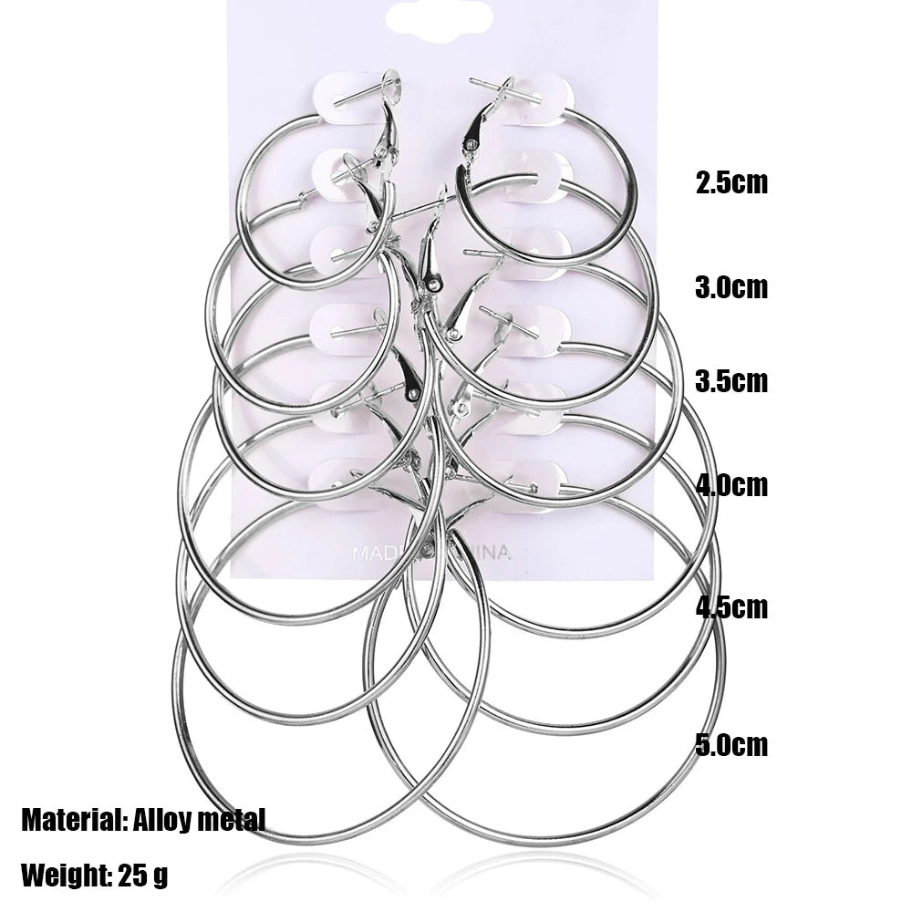 Gold and Silver Hoop Earrings Set for Women - Smarsty