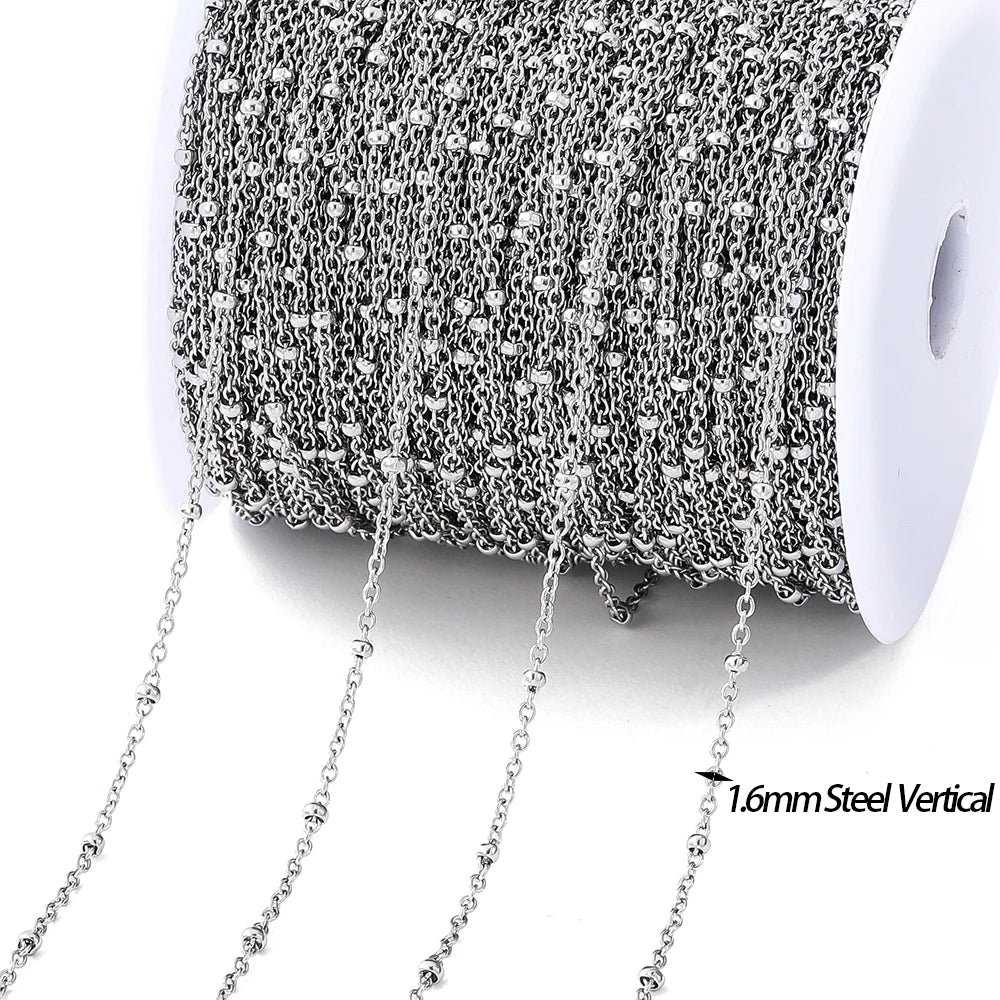 No Fade 2M Gold Stainless Steel Beaded Chain Durable - Smarsty