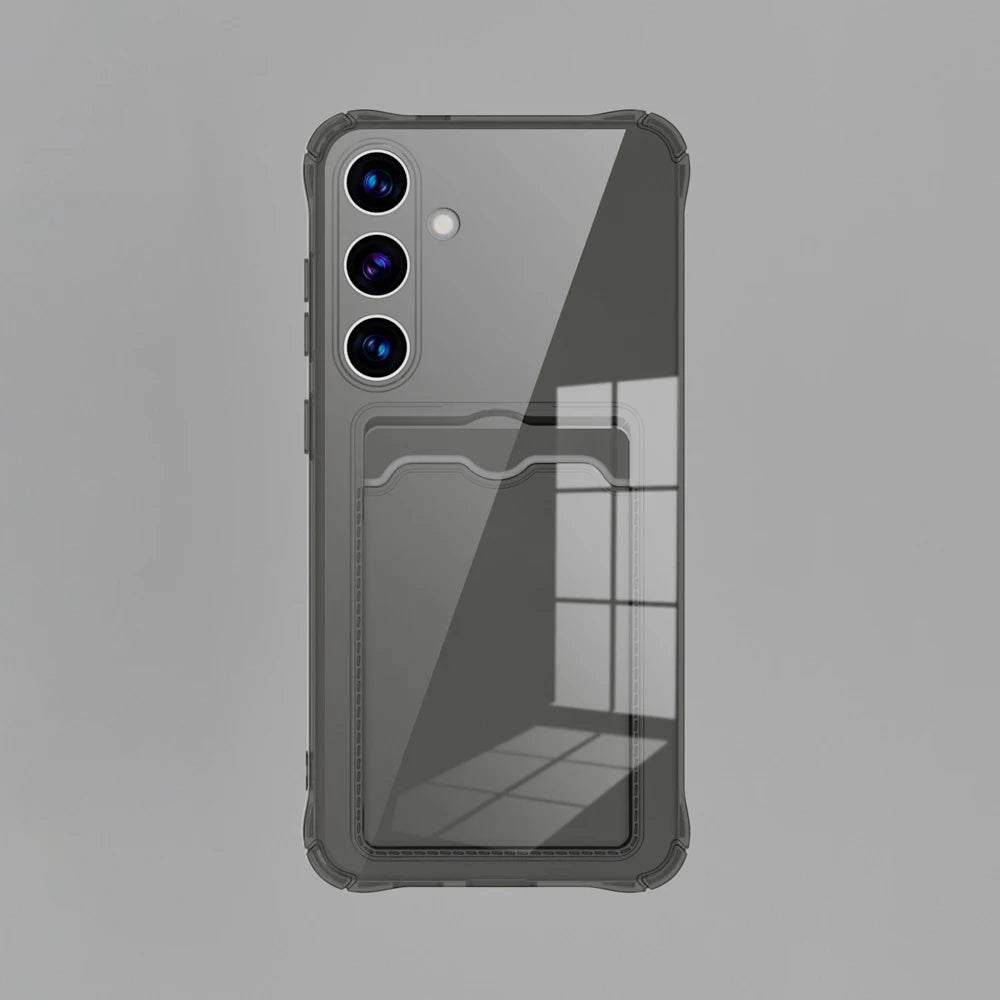 Transparent Card Slot Silicone Case For Galaxy Phones - Smarsty