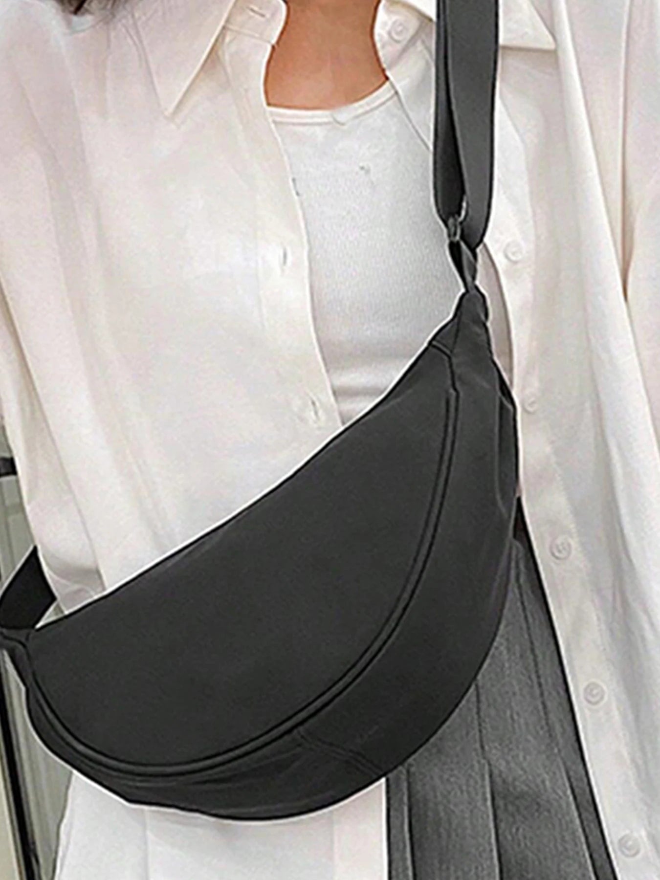 Dumpling Shaped Single Shoulder Bag Crossbody Style - Smarsty