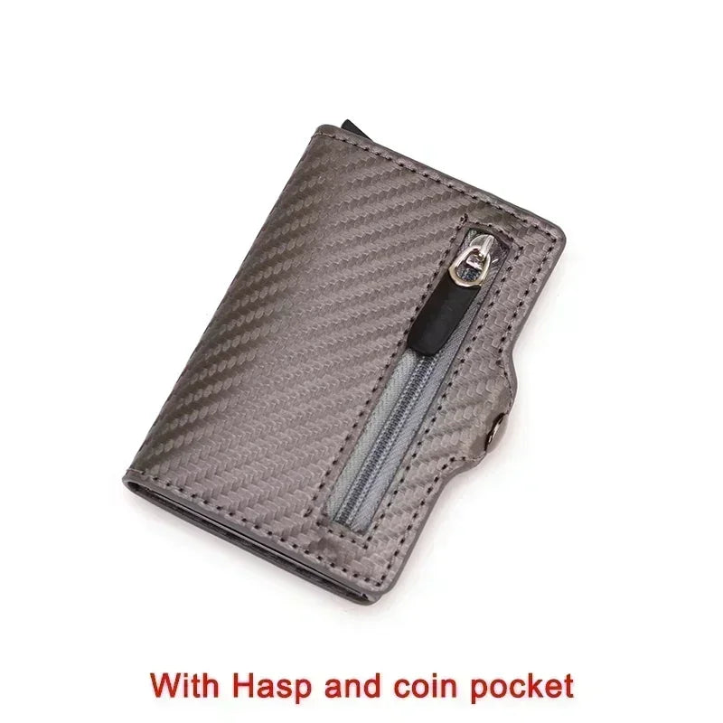 Carbon Fiber Rfid Blocking Men ID Credit Card Holders Wallet Leather Metal Business Bank CreditCard Cardholder Case Carteras