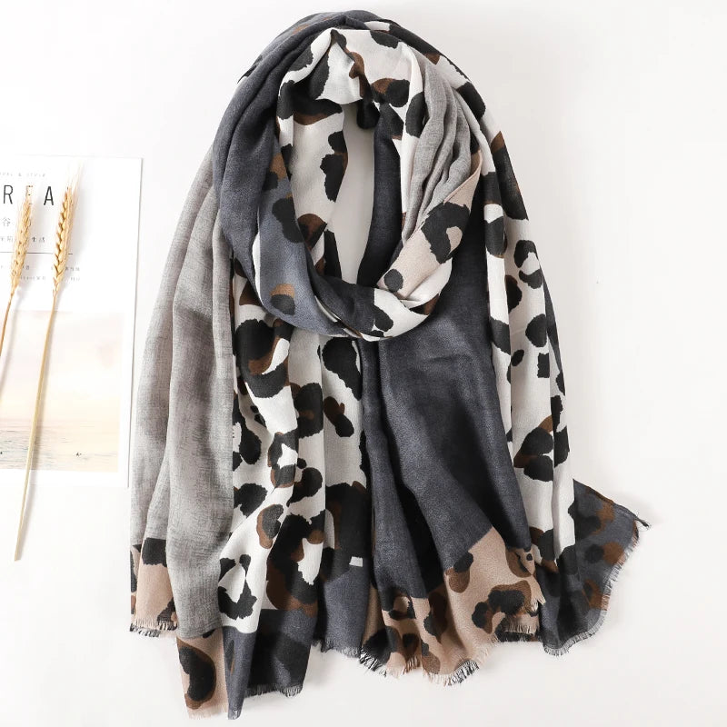 Luxury Leopard Print Scarf for Women Lightweight Shawl - Smarsty