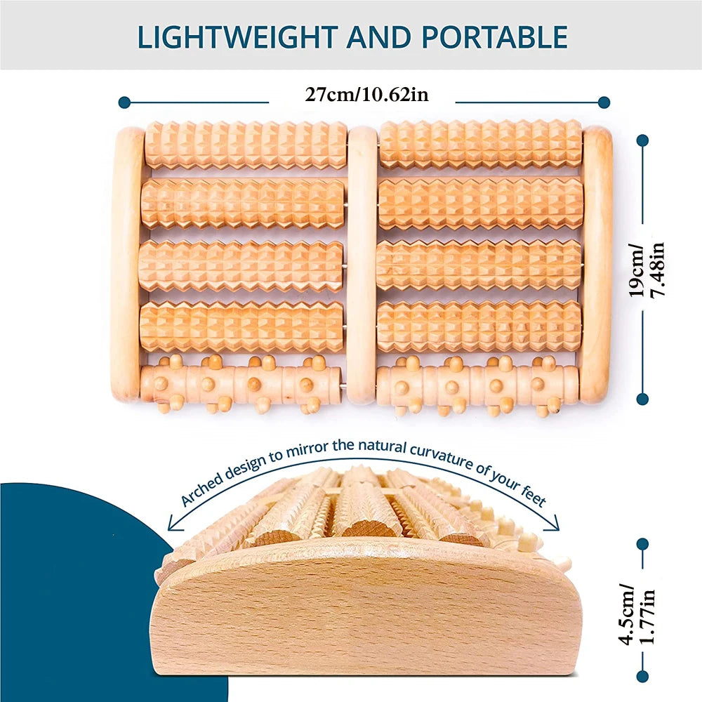 Wooden Foot Roller for Plantar Fasciitis Relief - Smarsty