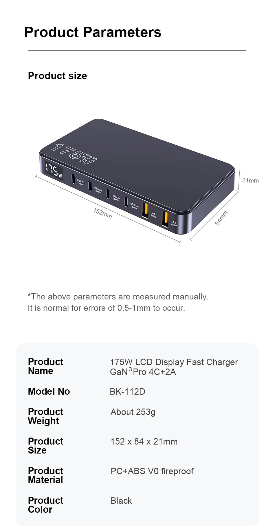 GaN USB C 6Port Desktop Charger With Fast LED Display - Smarsty
