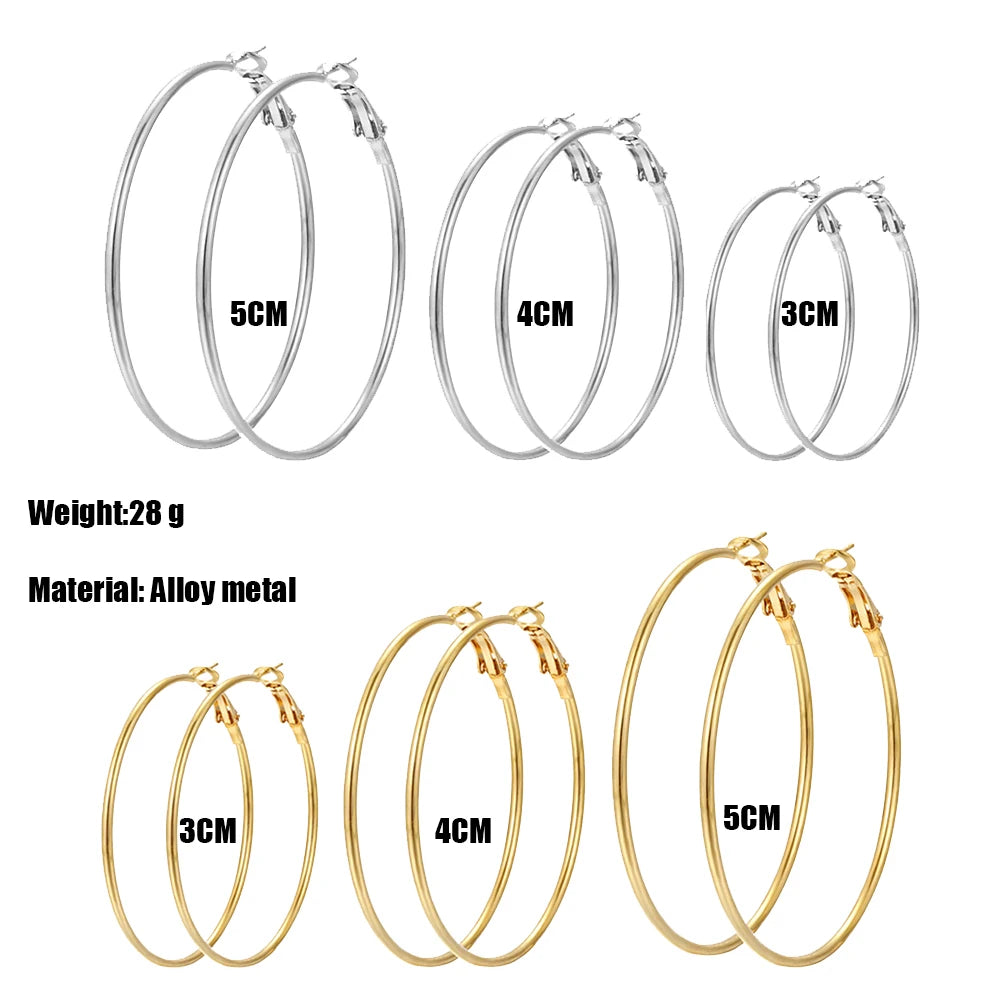 Gold and Silver Hoop Earrings Set for Women - Smarsty