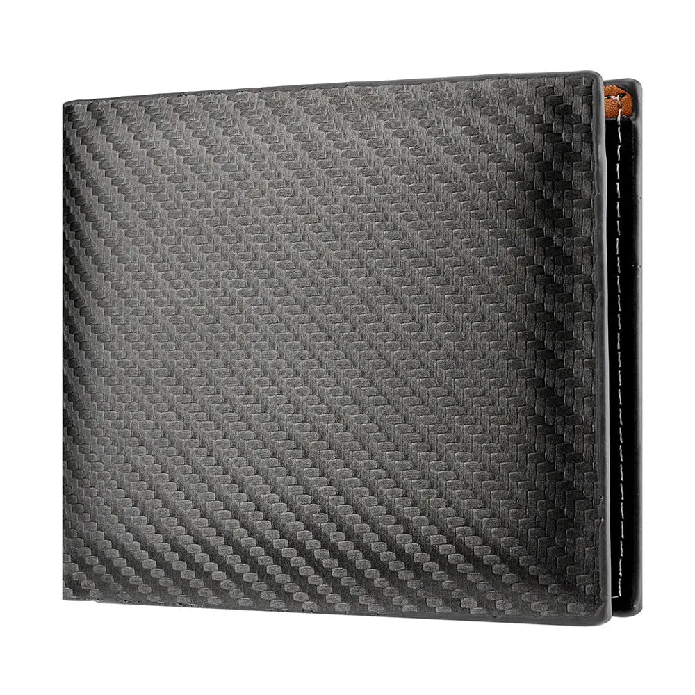 New Carbon Fiber Short Wallet Men's Card Bag Integrated Zipper Change Bag Holder - Smarsty