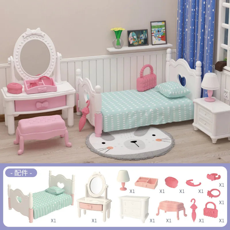 Original Toys Miniature Items Furniture Family Toys Dollhouse LivingRoom Bathroom Kitchen Set Pretend Creative Ideas Kids Toys by Smarsty